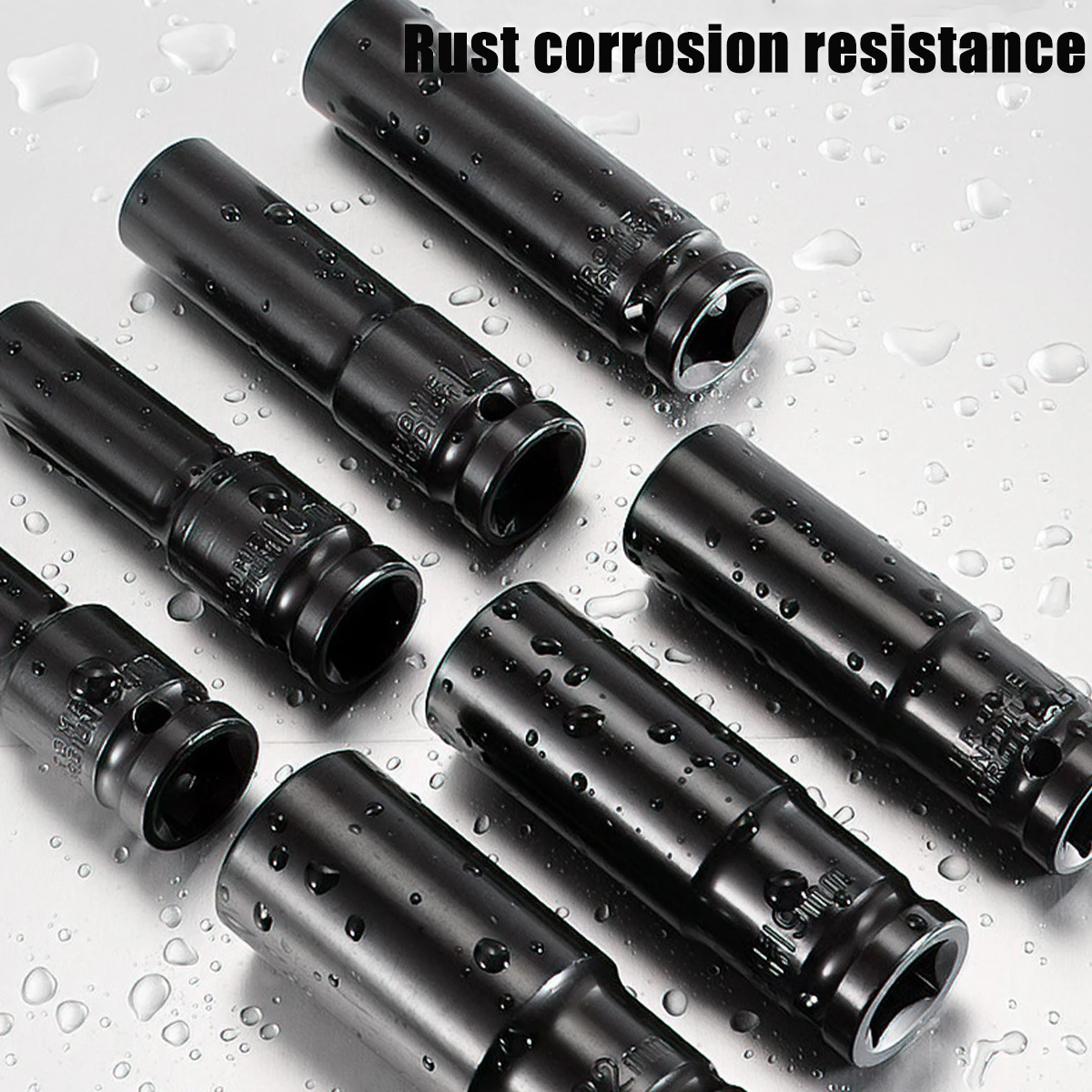 10pcs/set 1/2 Interface Extended and Thickened Drive Deep Impact Socket Set, CR-V,6 Point, 8-24mm and Green Storage Box