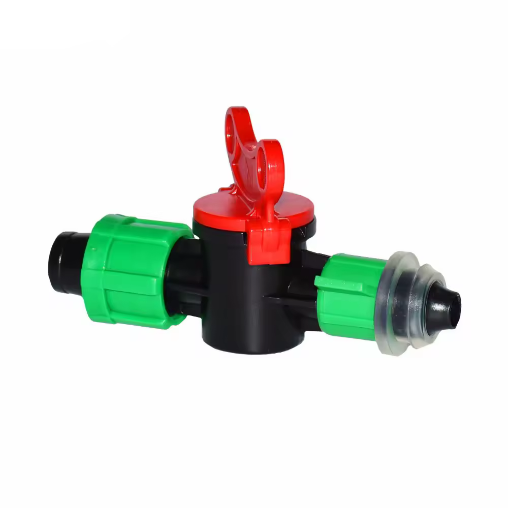 Wxrwxy Drip Tape Irrigation Valve Irrigation Water valve Garden Faucet PE PVC Barbed Double Way Connector Screw 10Pcs