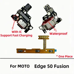 USB Charger Dock Connector Board Charging Port Flex Cable for Motorola Moto Edge 50 Fusion NEO Power Volume Side Button Key