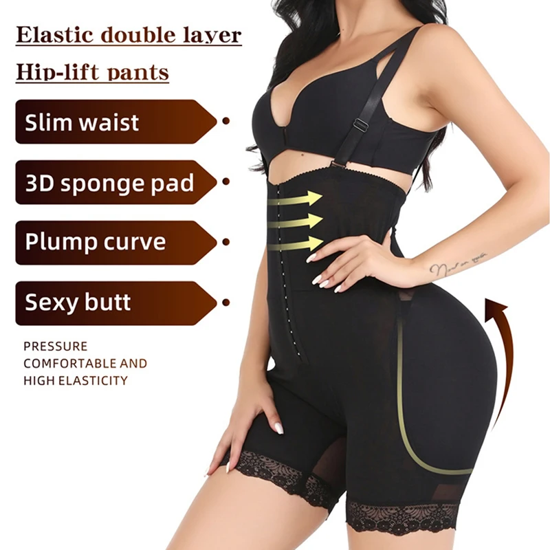 Butt Lifter Shapewear Fake Buttocks Lingerie Control majtki Straps Hip Pads Enhancer Shapewear Brief Slimmer Waist Cincher Hooks