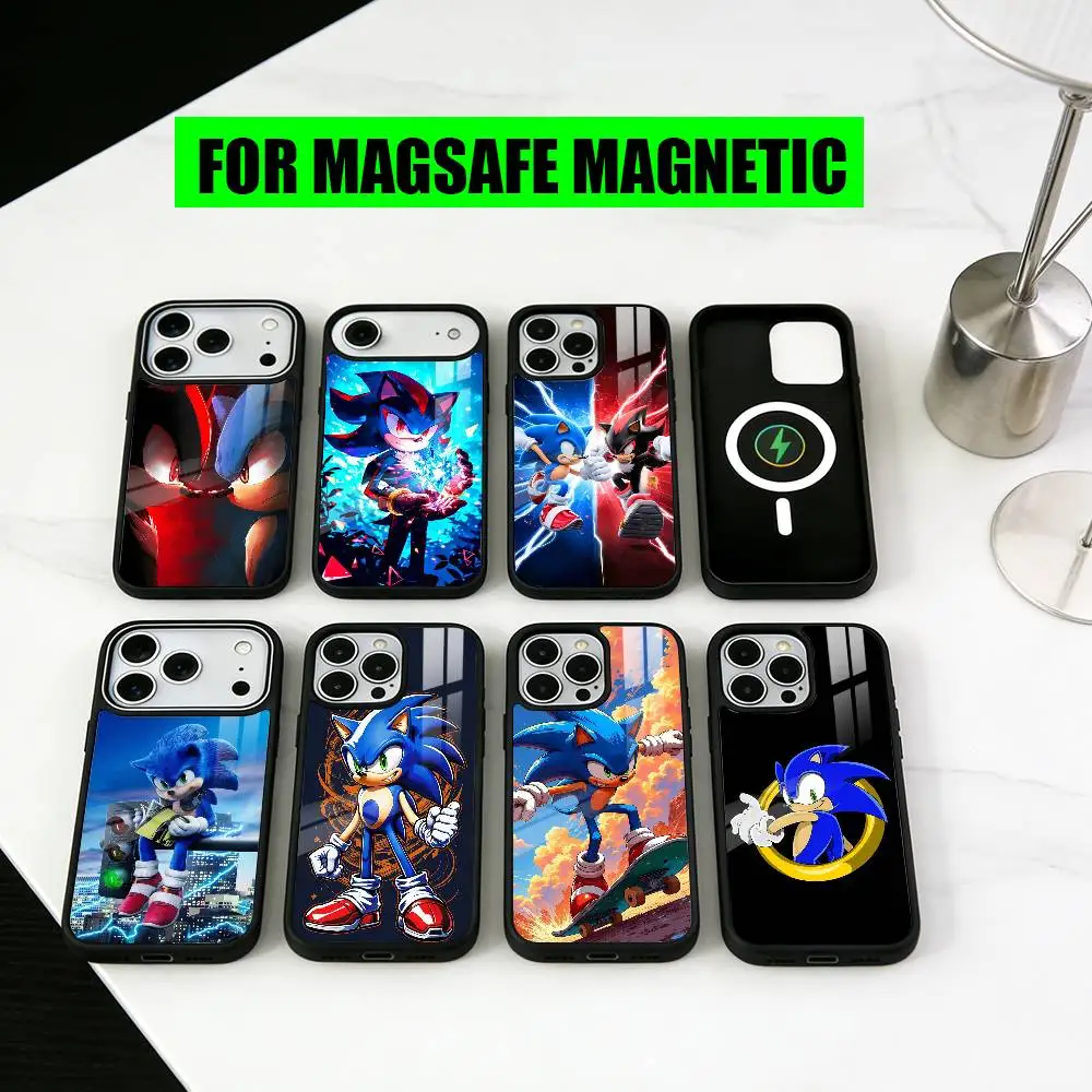 

CUTE The H-Hedgehogs S-Sonic-HS Phone Case For iPhone17,16,15,14,13,12,11 Plus,Pro Magnetic For Magsafe Wireless Charging