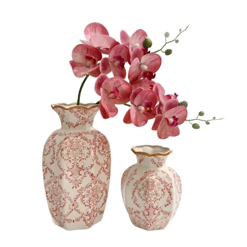 Blue and White Porcelain Vintage Flower Vase Ceramics Flowerpot Floral Arrangement Terrarium Home Decoration Accessories
