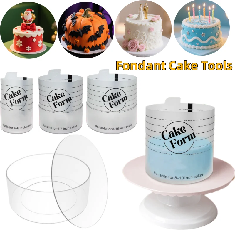 Adjustable Cake Ring Mold 15/20/25cm Retractable Fondant Tools Mousse Cake Ring Acrylic Circle Baking Ring DIY Mousse Cake Form
