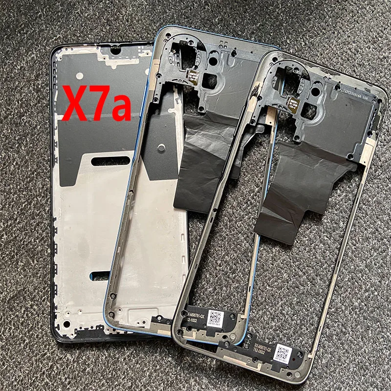 For Huawei Honor X7A Middle Frame Front LCD Frame Bezel Plate Housing Replacement RKY-LX1 RKY-LX2 RKY-LX3