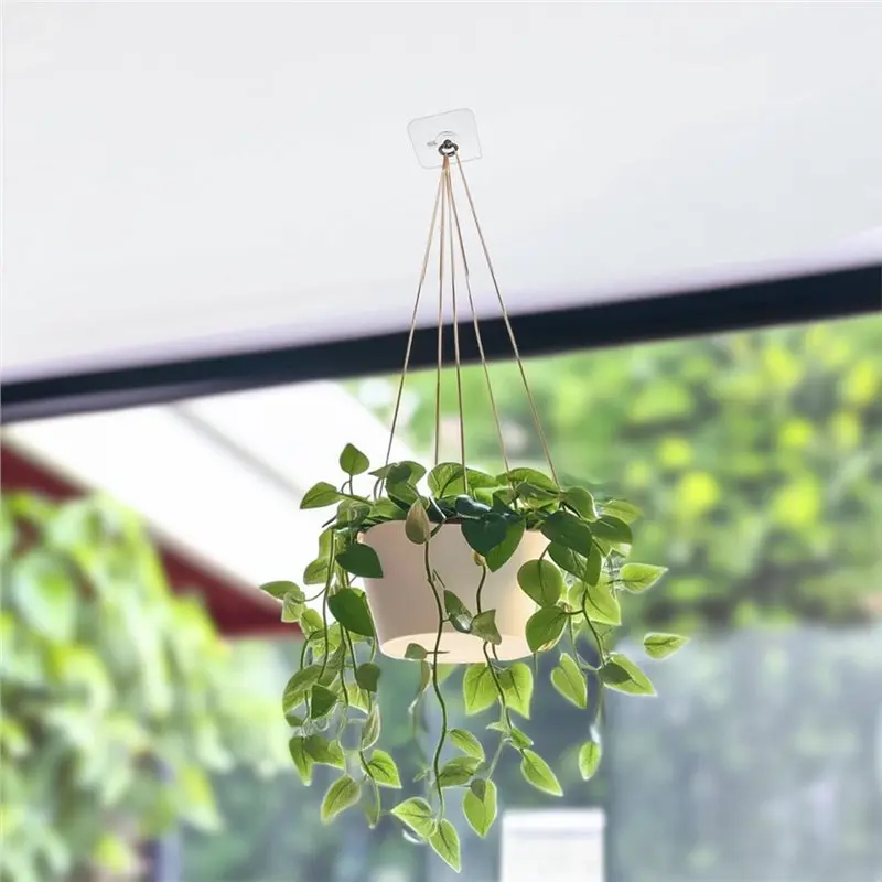 SOFT-12Pcs No Drill Transparent Self-Adhesive Hooks Heavy Duty Stainless Steel Sticky Wall Hangers For Home Decor