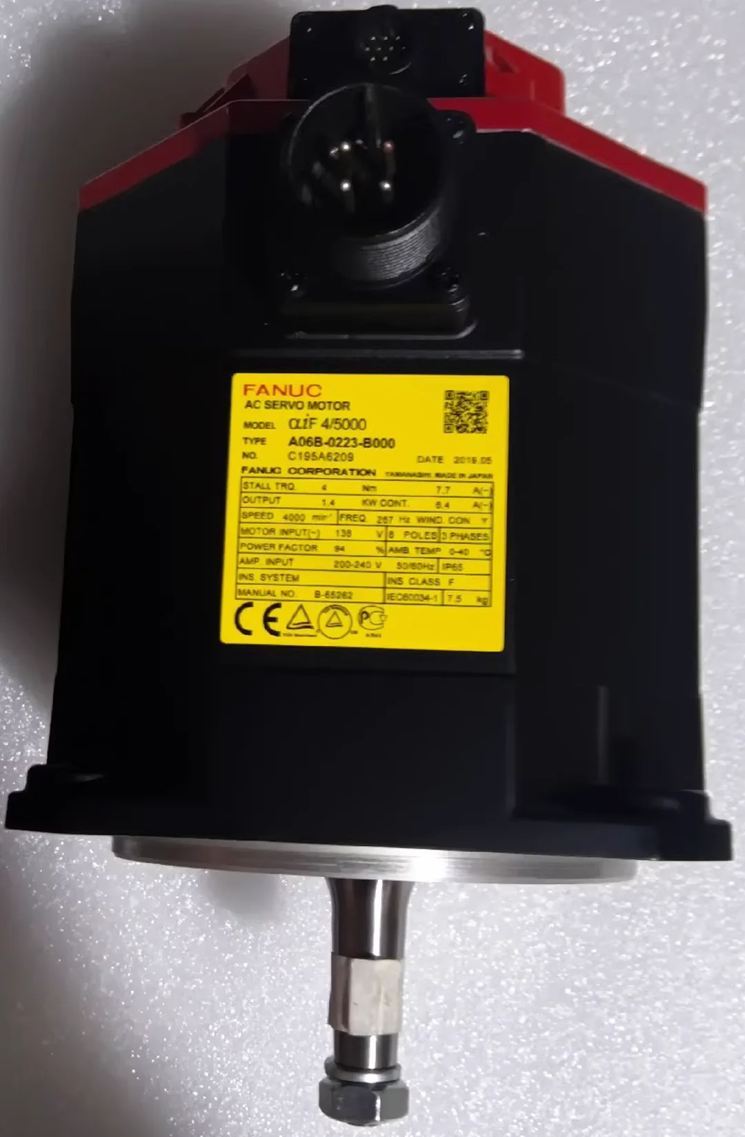 Original GenuinA06B-0223-B000 Used Servo Motor Tapered shaft，A06B 0223 B000，The shipment will be arranged after passing the test