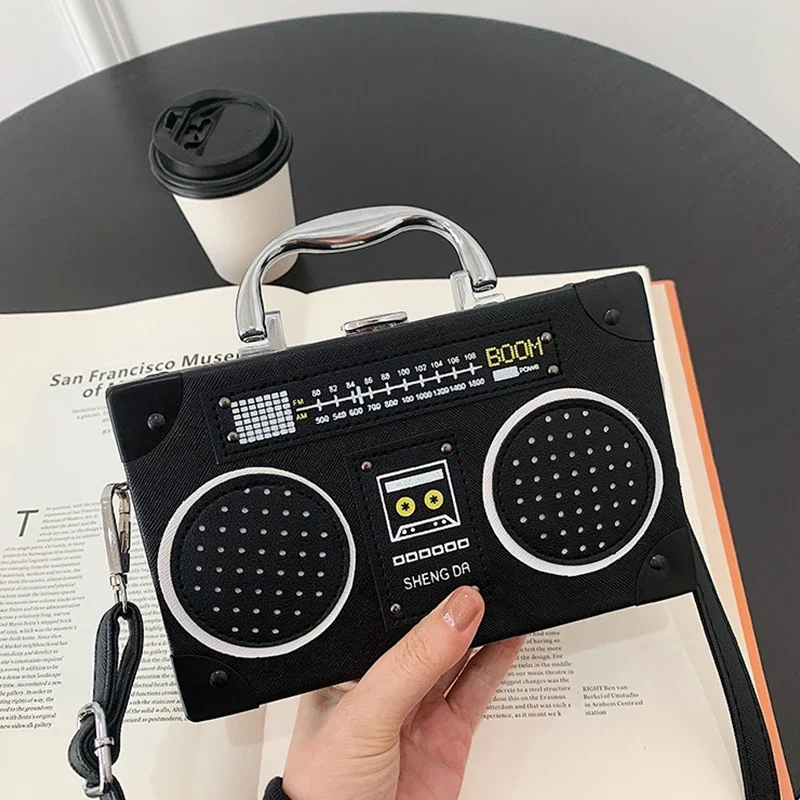 حقيبة يد نسائية من راديو حقيبة كتف حقيبة كروس هدية للفتيات وحقائب المحافظ للنساء #4