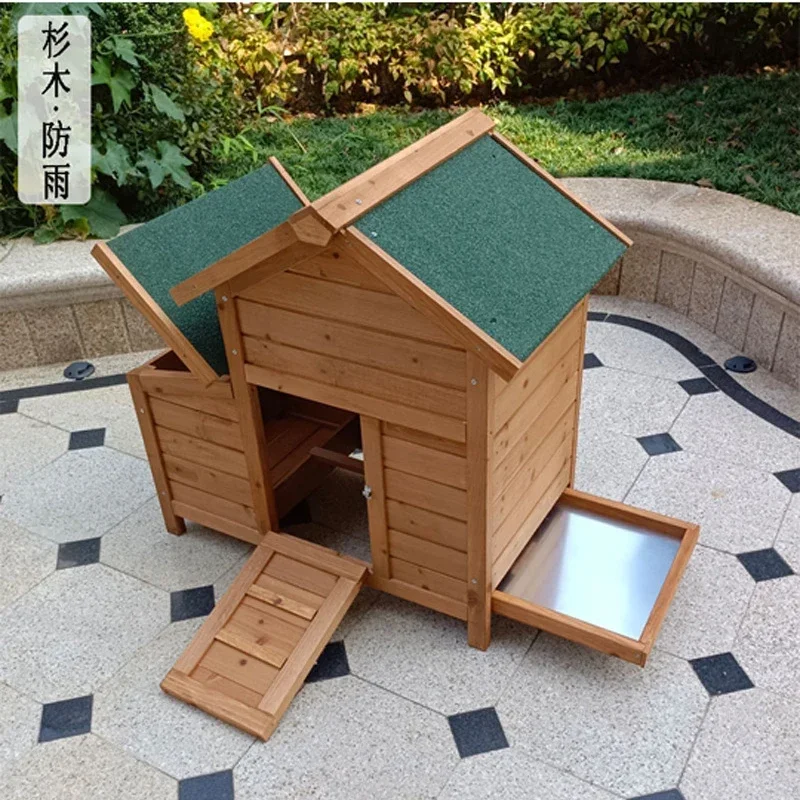 Wooden Pet Cages Chicken Coop NATURAL Color for Outdoor Farm House Chicken Run Backyard Hen House