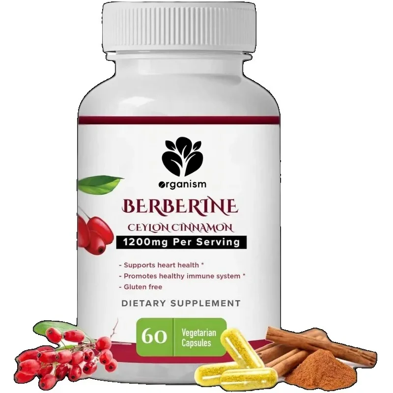 Berberine and Ceylon Cinnamon 1200mg-60 Vegetarian Capsules for Metabolic Support