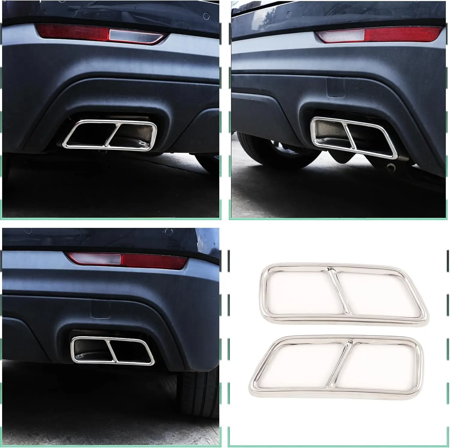 

Stainless Steel Car Rear Exhaust Muffler Tail Pipe Cover Exhaust Trim Accessories For Cadillac XT5 2016 2017 2018 2019 2020 2021