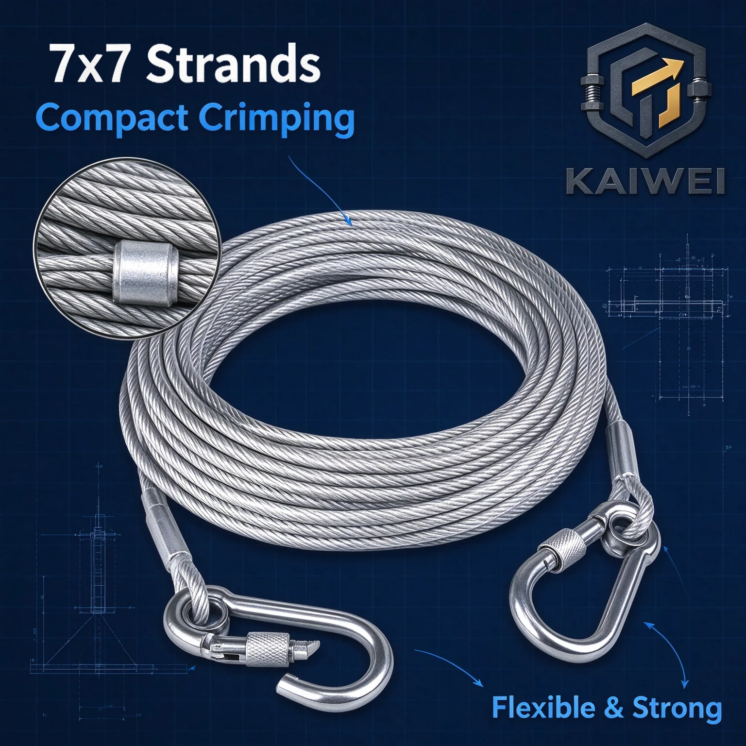 Outdoor PVC Coated Steel Wire Clothesline, Rust Resistant  Cable Balcony Quilt Drying RopeYard Dog Tie Out Cable Hanging Rope