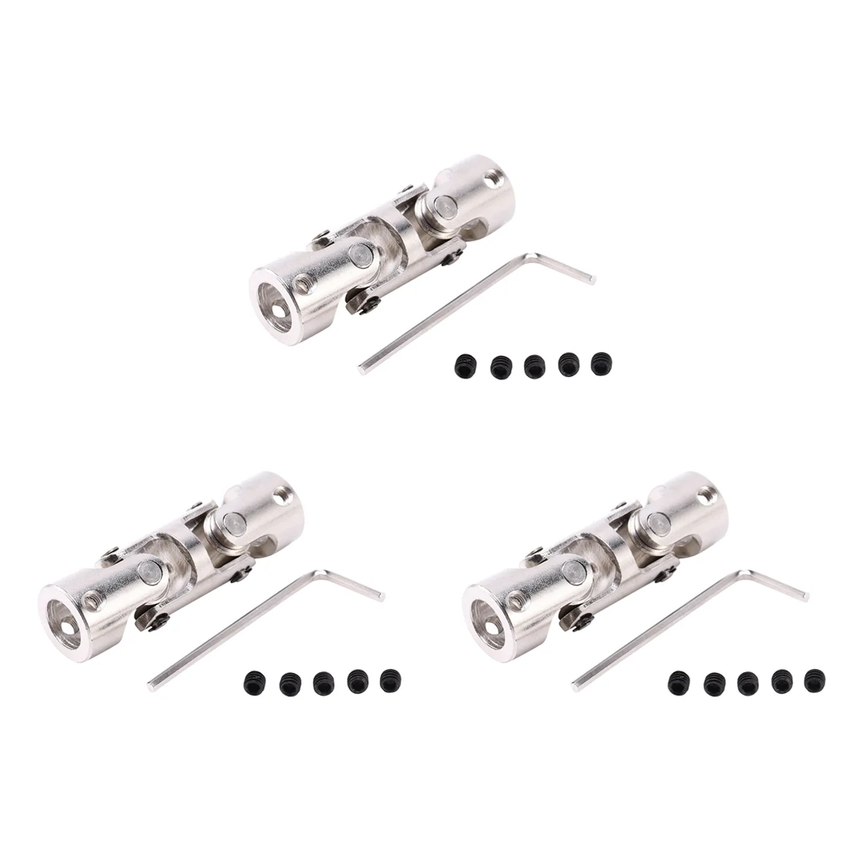 A72Z 3X Rc Double Universal Joint Cardan Joint Gimbal Couplings with Screw,4x4Mm