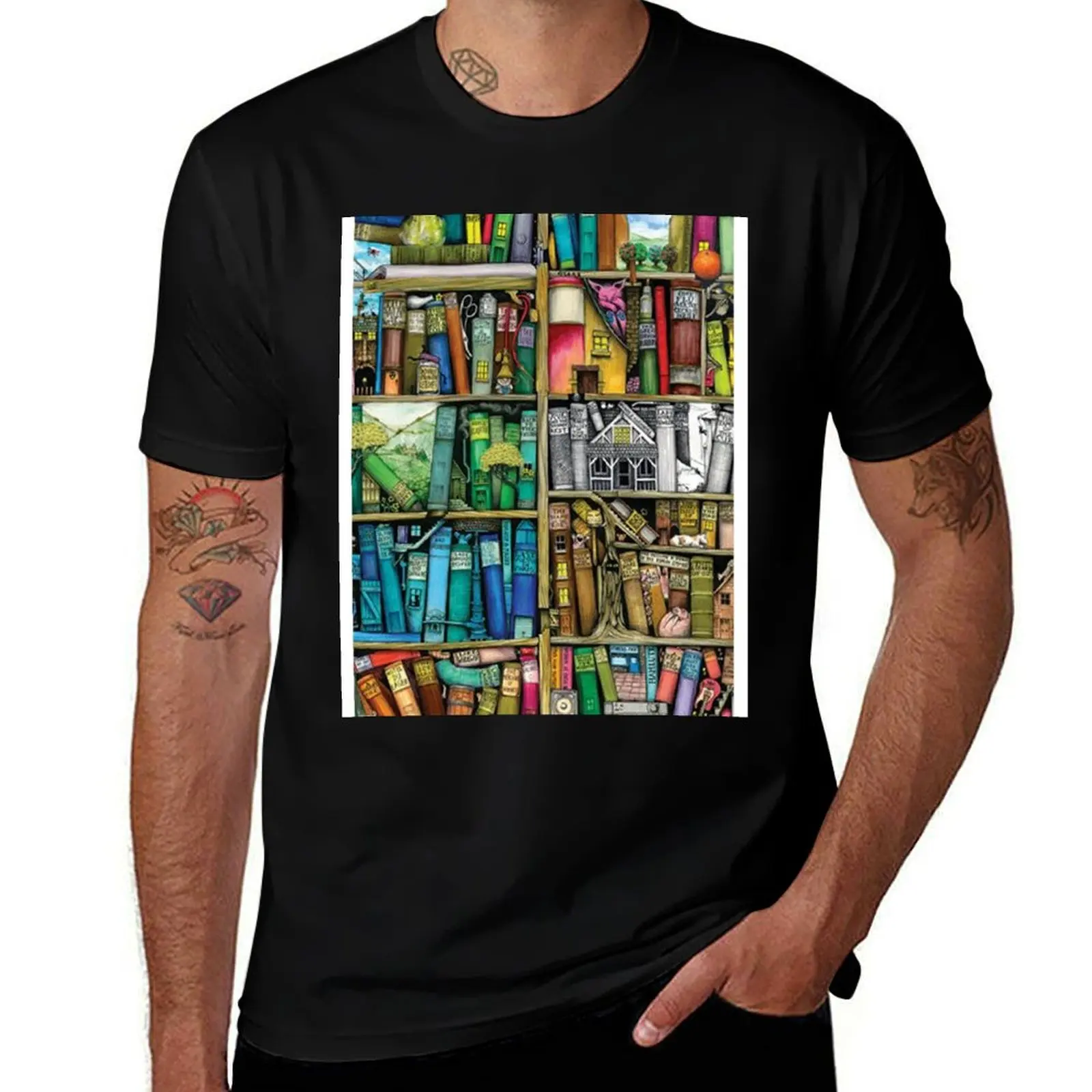 Fantastic library T-Shirt summer top cute clothes mens white t shirts