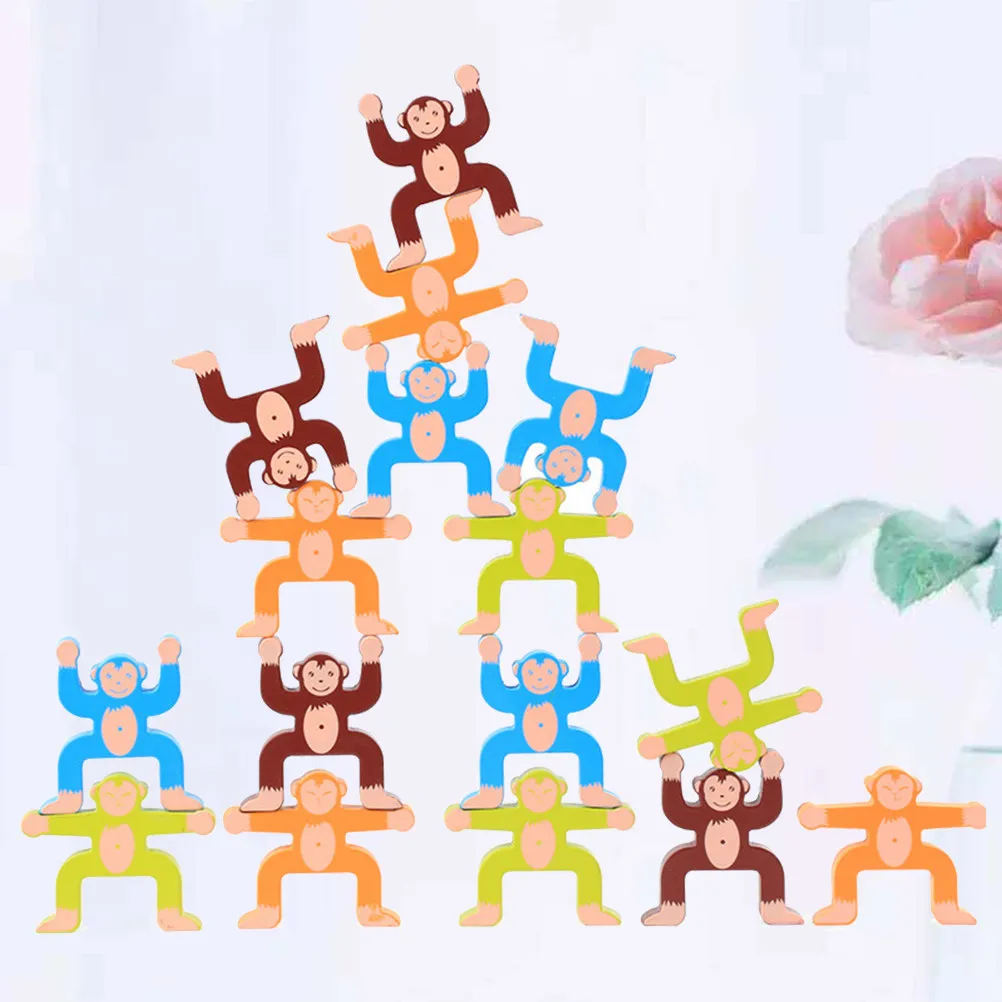 

16 Pcs for Kids Balancing Stacking Toy Monkey Matching Learning