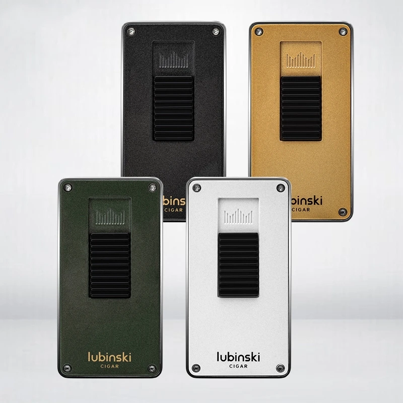 LUBINSKI Cigar Lighter High end Zinc Alloy Multi functional Double Fire Direct Charge Dustproof Cover Folding Opener