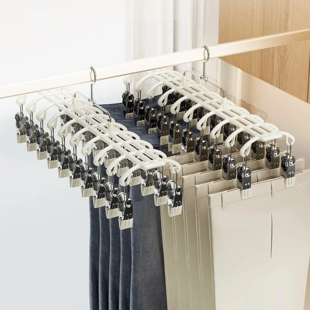 20 Clips Drying Clothes Hanger Non-marking Rustproof Sock Underwear Rack Windproof Anti-Slip Trouser Hanging Hook Home Closet