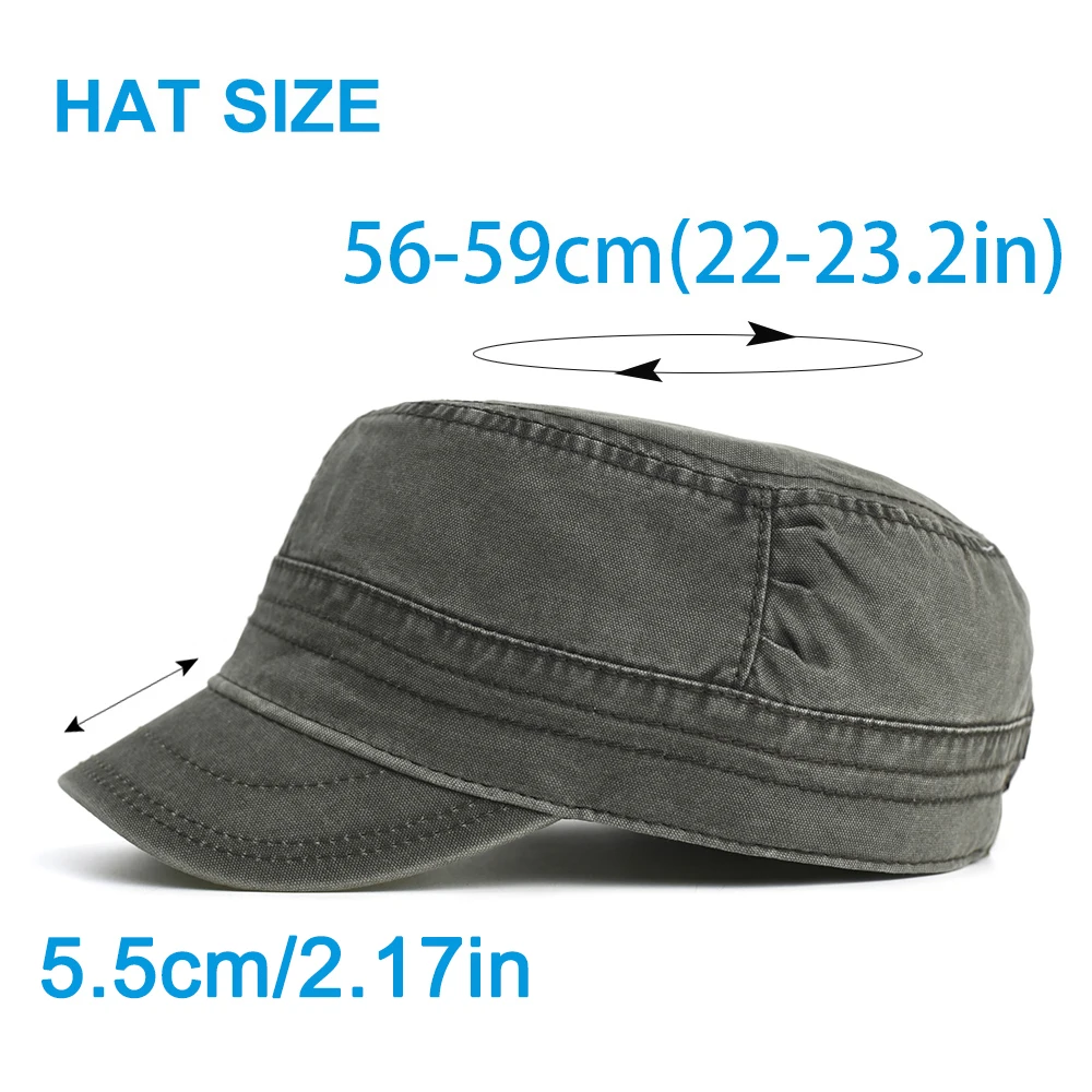 Spring Summer Washed Cotton Military Caps Men Women Casual Fashion Unique Design Vintage Flat Top Hat
