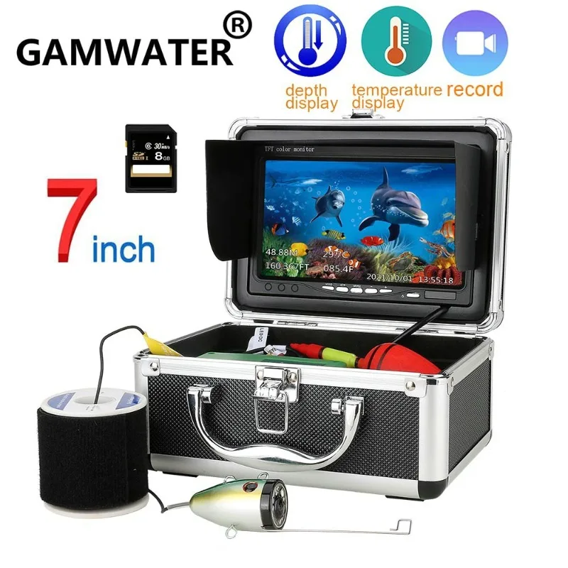 7-Inch DVR Video Recorder Underwater Fishing Camera with Depth Temperature Display Ice/Sea/River Fisher