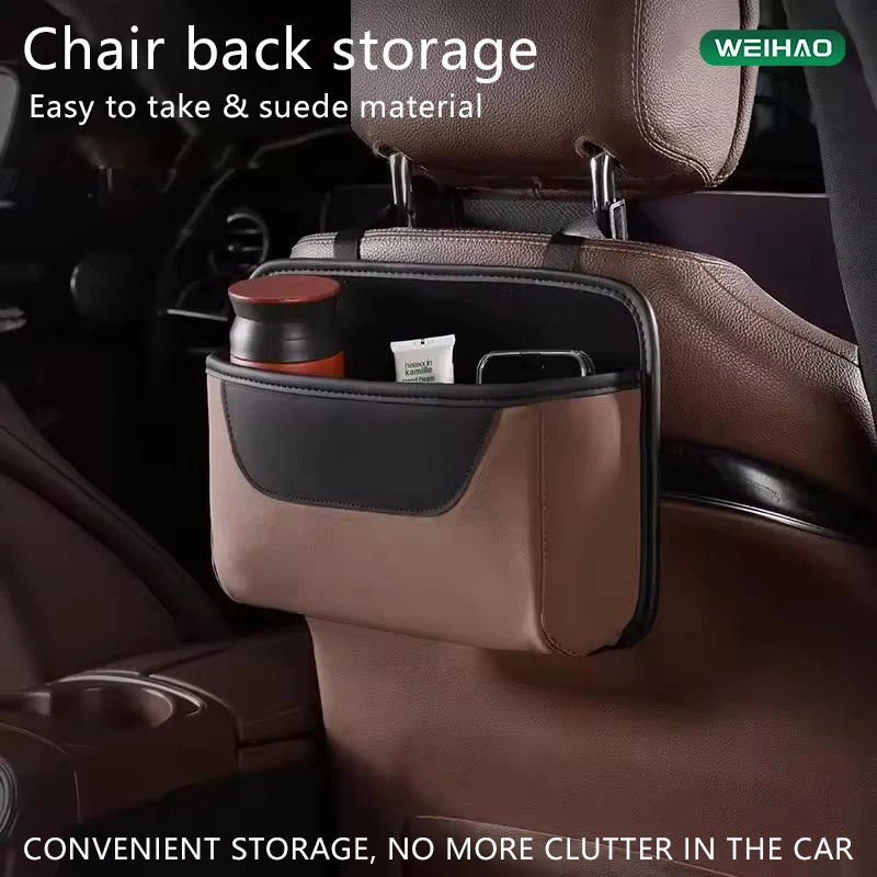 

New Car Seat Back Storage Box Vehicle Supplies Car Parts 2024 Car Cup Holder Car Gadgets Trash Can Tissue Bag Vehicle Organizer