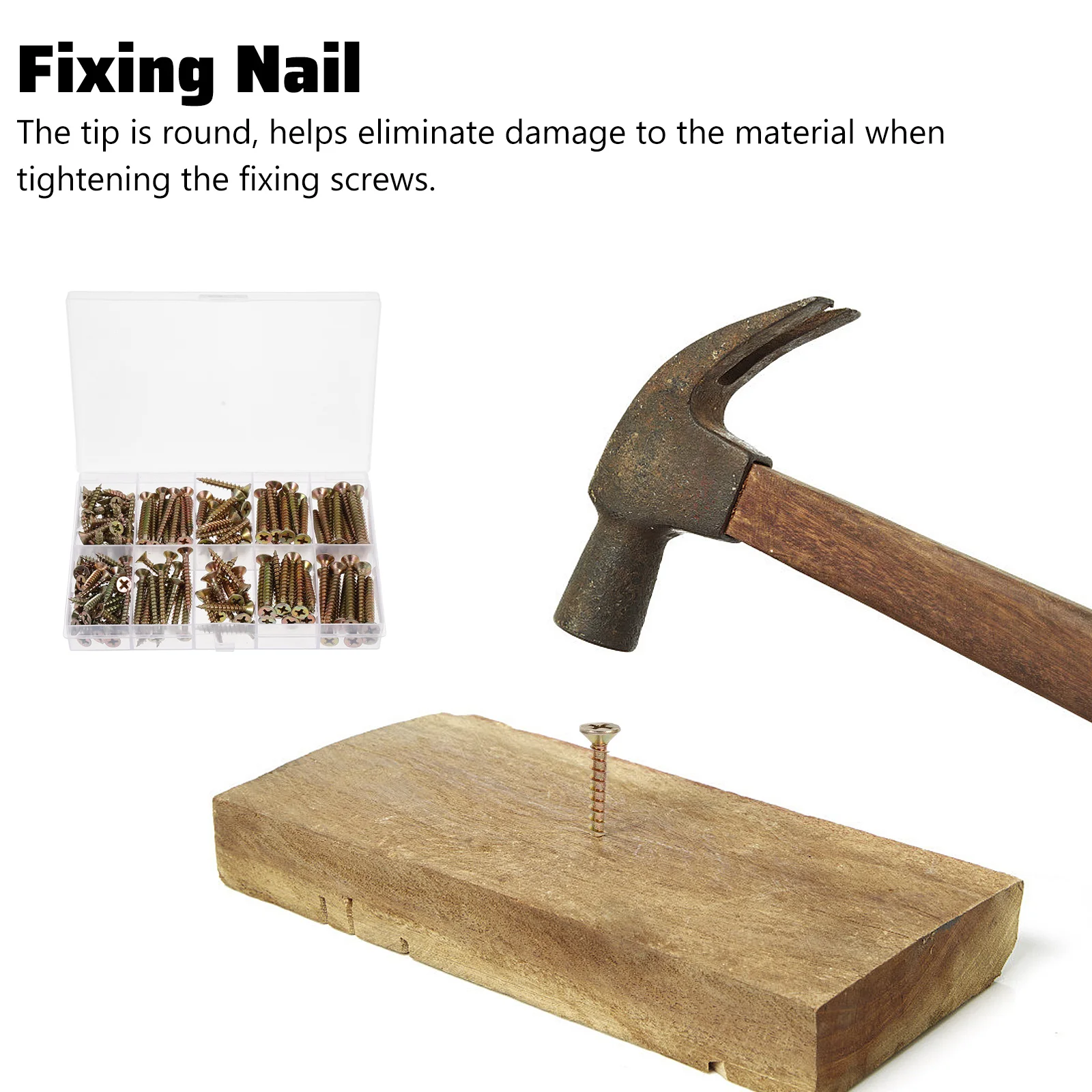 

165Pcs Cross Recessed Woodworking Screws Strong Rust Resistant Fasteners for Furniture Fixing Projects