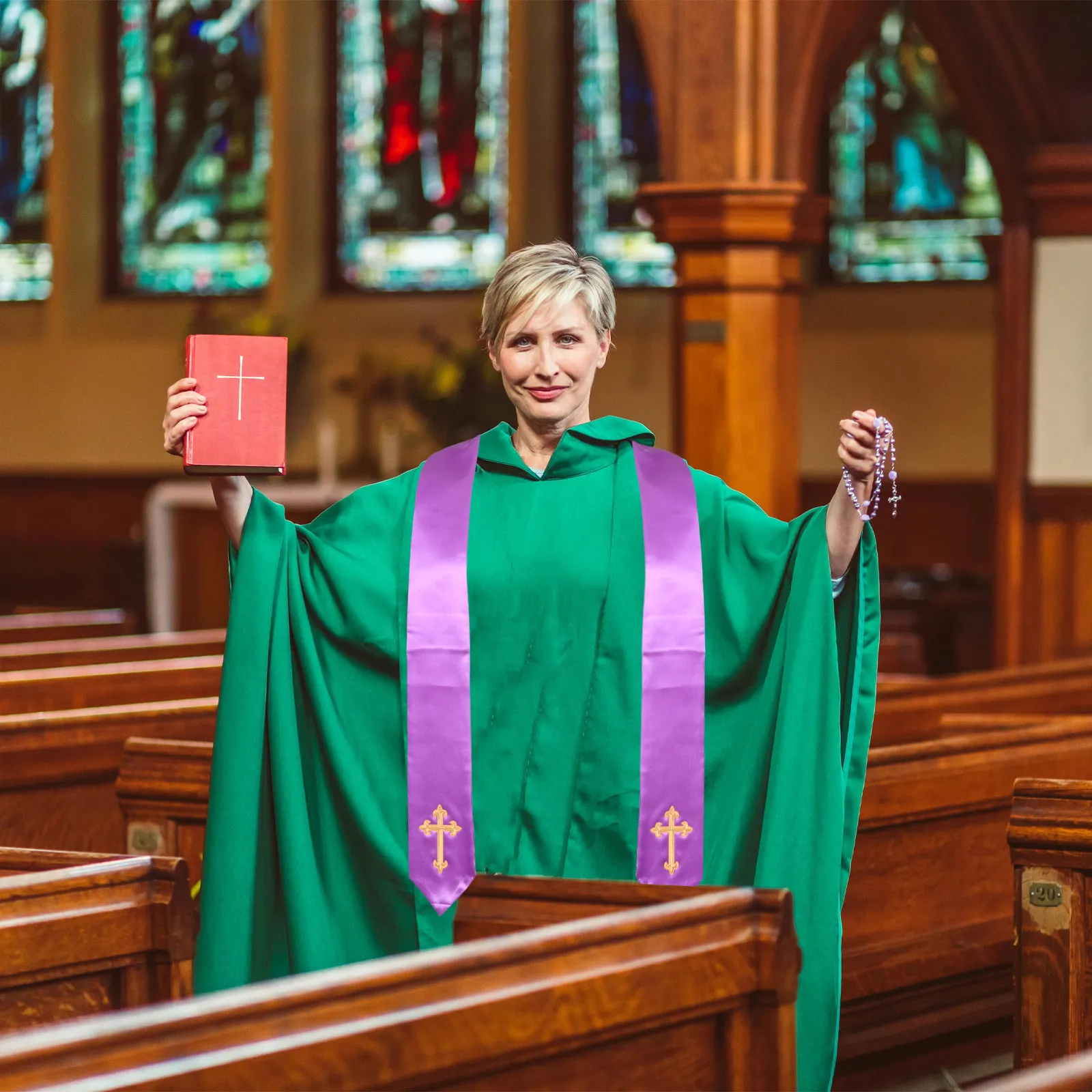 

Вышитая атласная церковная эмблема-стола для священнослужителей, 81 см, с наперсным крестом, для свадеб, церемоний, хоров, религиозных обрядов