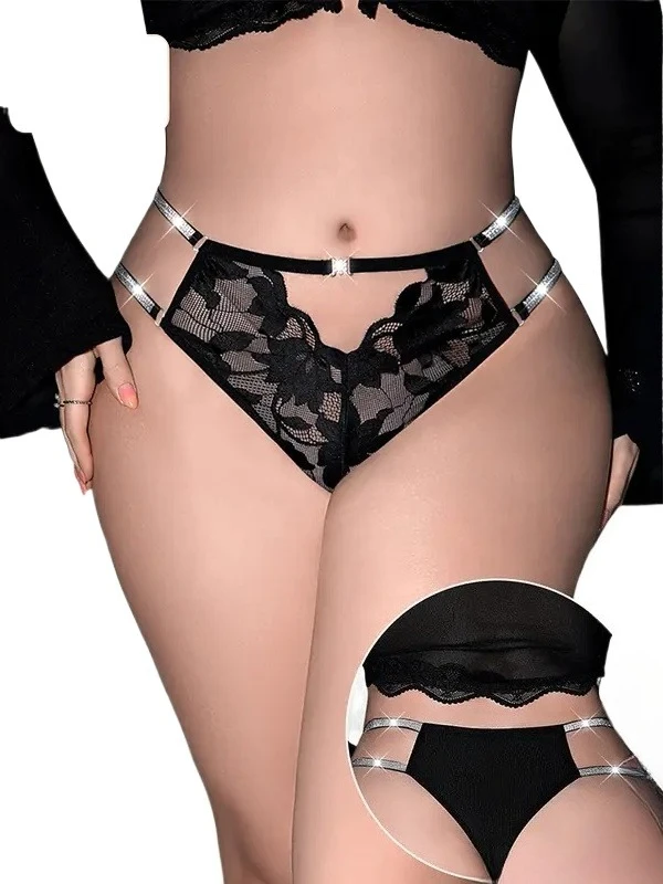 

1 шт., большие размеры 1XL-4XL, сексуальные женские трусики, дышащие, удобные, элегантные, сексуальное женское белье, черные трусики, нижнее белье