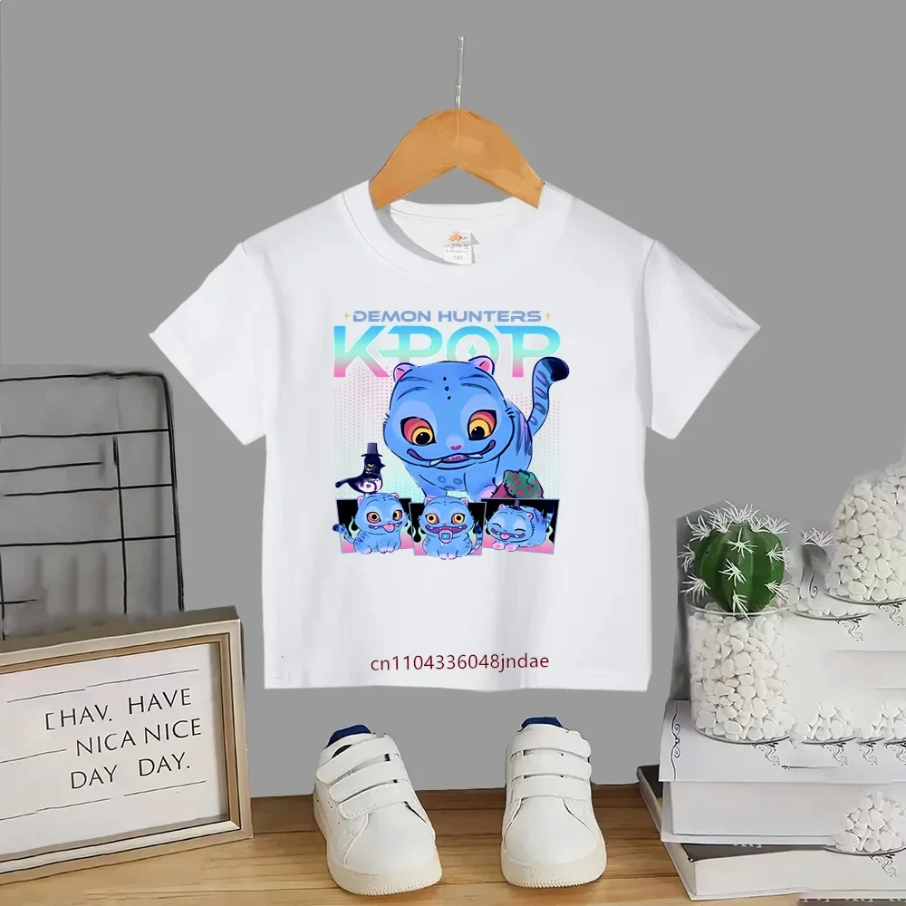 

Children's KPop Devil Hunter Saja Printed Soft Cotton Boys and Girls Summer Fashion T-shirt Top