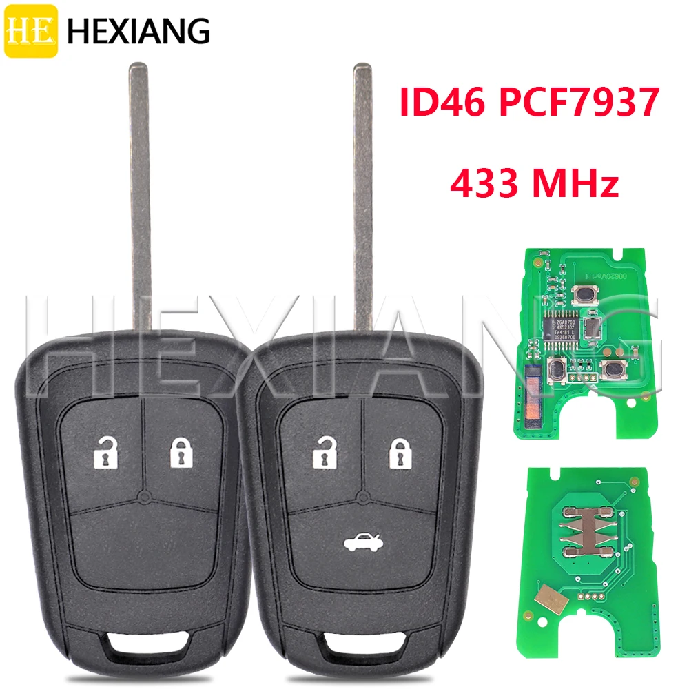 HE 433 MHz ID46 PCF7937 Car Remote Key For Chevrolet Astra  Opel Aveo Cruze J 4 IV Insignia Zafira C Mokka Vauxhall Malibu