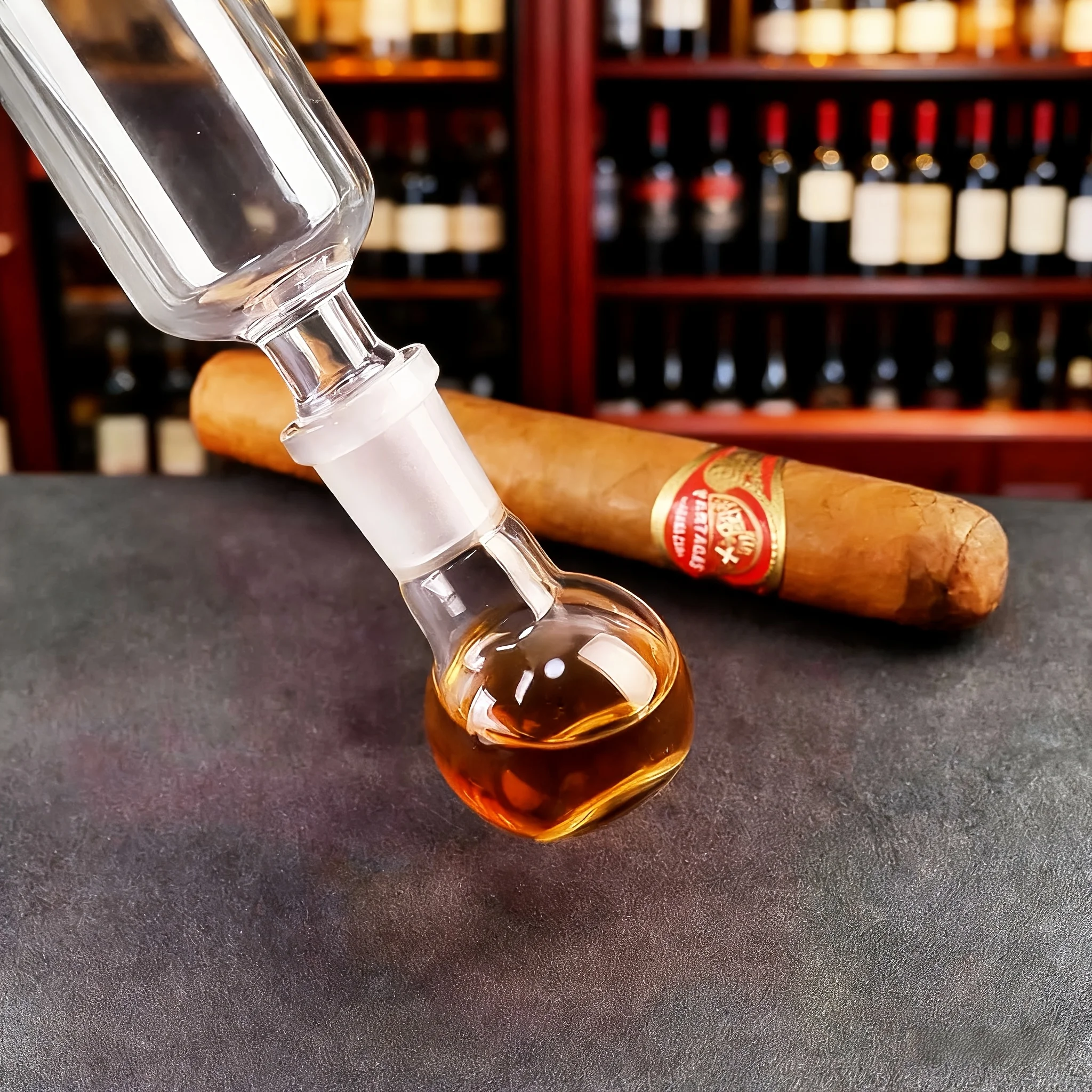 Glass Cigar Tubes Humidor Set, Cigar Flavor Infuser, Ball Base & Wooden Plug, Cigar Incense Glass Tube Set, Cigar Humidor