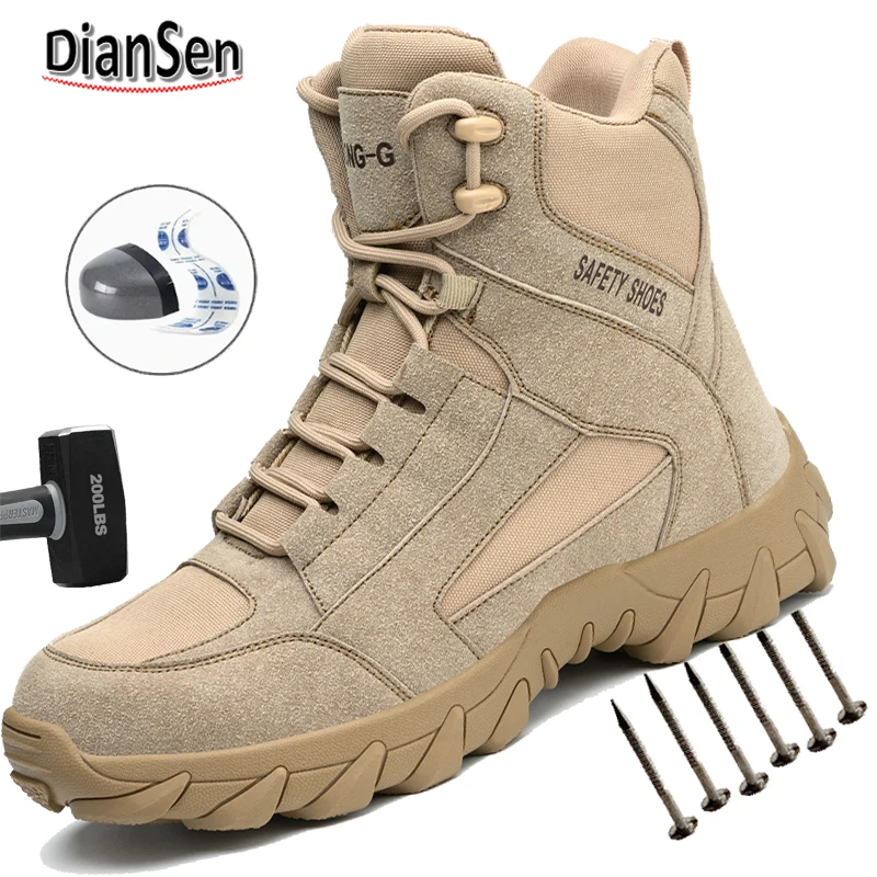 

Защитные ботинки со стальным носком Мотоциклетные ботинки Мужская строительная рабочая обувь Неразрушимая обувь Противоударные рабочие ботинки с защитой от падения