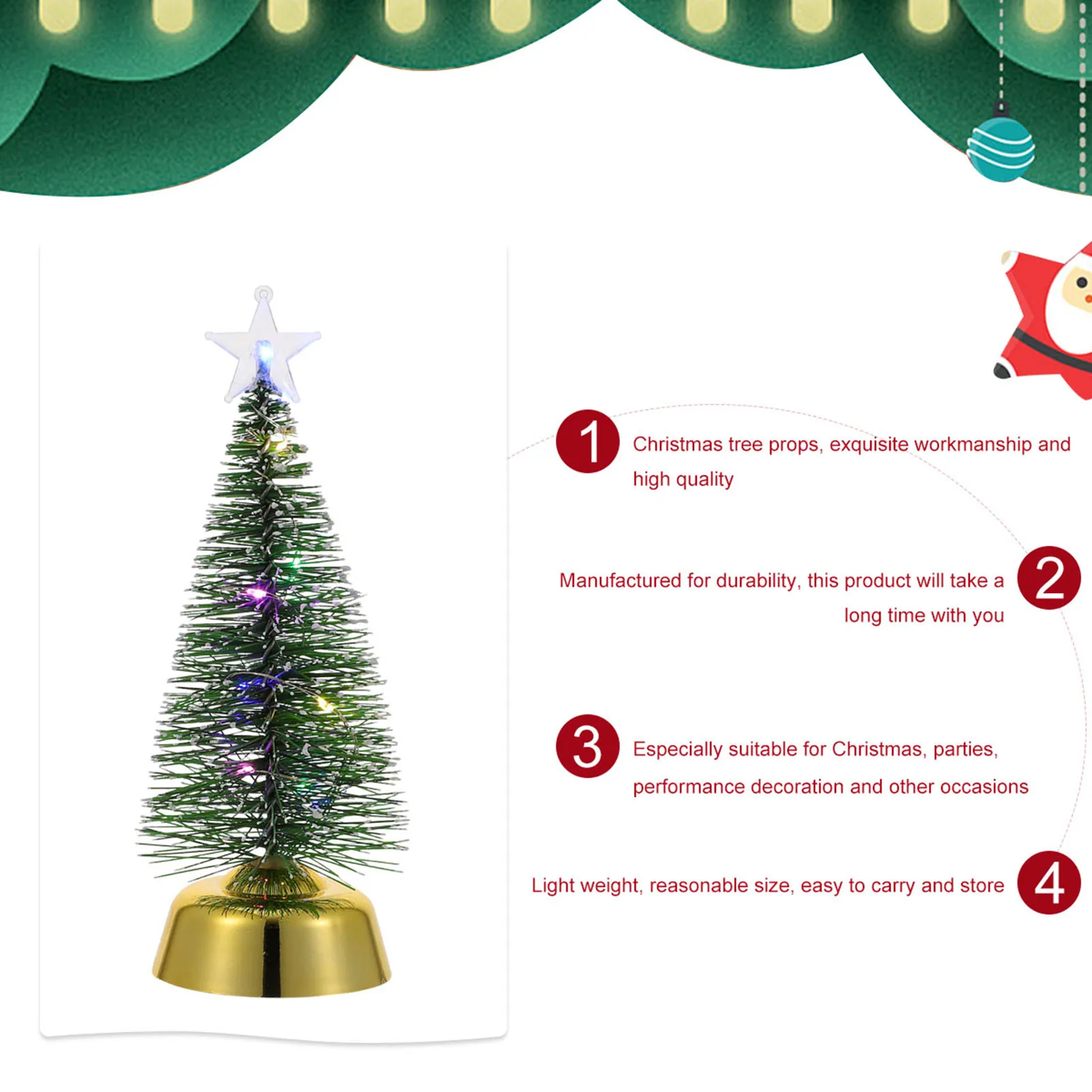 

1pc Colorful Glowing Cedar Tree Christmas Decoration Xmas Luminous Plastic Decor Desktop Shop Home Party Ornament Creative Funny