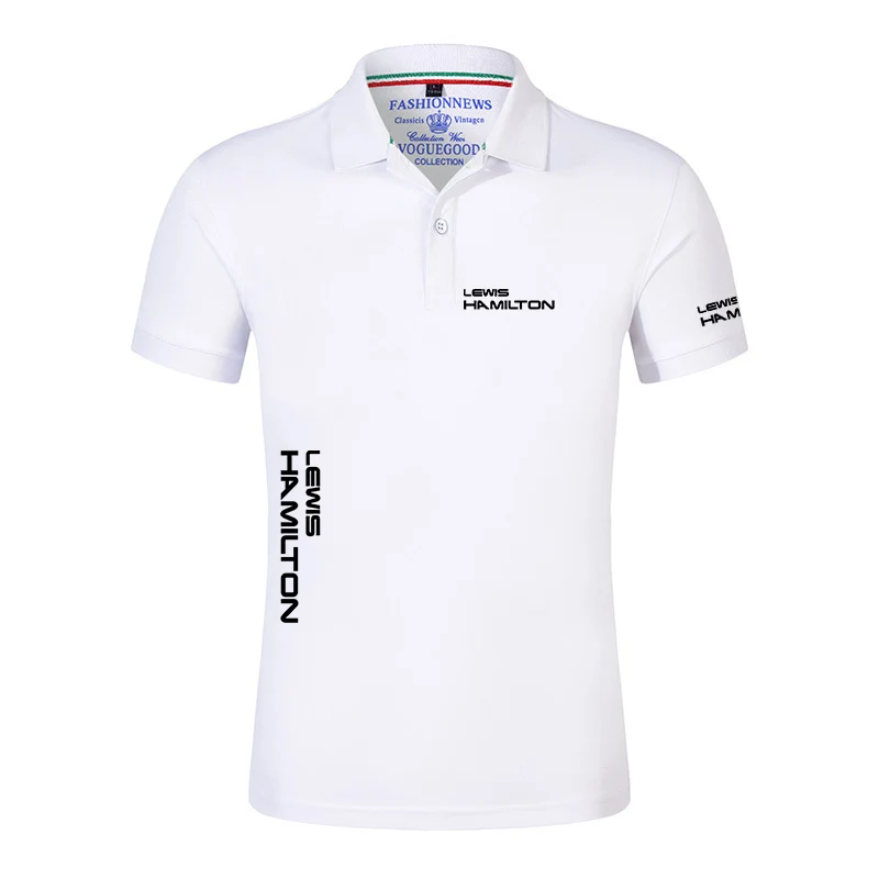 2025 new F1 driver lewis hamilton digital 44 POLO shirt summer short sleeve cost-effective shirt Joker daily button top.