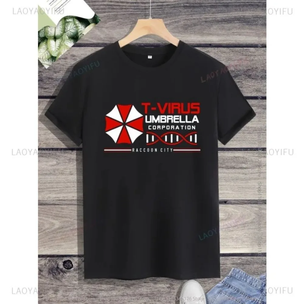 T-shirt estampada da U-Umbrella Company para homens, manga curta, decote em O, casual, clássica, moda, nova, tecnologia, 2024