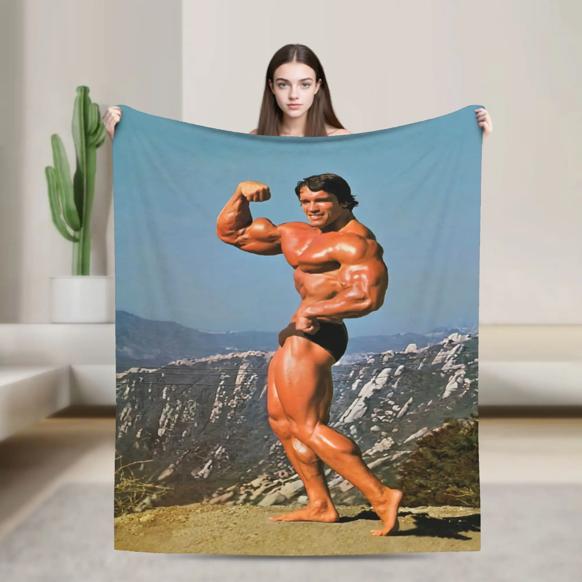 Arnold Schwarzenegger Blanket Flannel  Cozy Super Soft Throw Blanket for Bedding Plush Thin Quilt