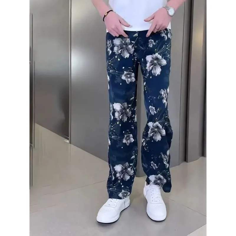 

Модные брендовые летние новые красивые повседневные брюки, мужские модные модные прямые брюки