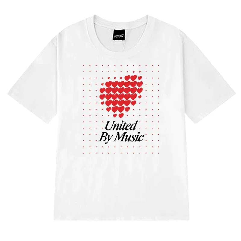 سويسرا 2025 أغنية يوروفيجن المتحدة بواسطة الموسيقى المطبوعة تي شيرت الرجال النساء موضة Y2k قصيرة الأكمام تي شيرت للجنسين ملابس علوية من القطن