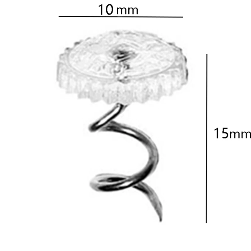 TCES-クリアヘッドツイストピン、室内装飾品、本カバー、ベッドスカート用、1000個セット