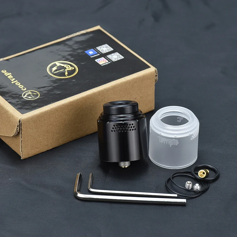 Wolfcoolvape Temple 28 mm RDA - Broche BF reconditionnable, atomiseur E-Cig, vs QP Kali V2 RDA