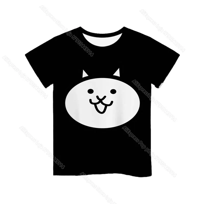 Kids The Battle Cats T Shirts Boys Girls Game 3D Print Tshirts Summer Child Cartoon Casual T-shirt Toddler Short Sleeve Tee Tops