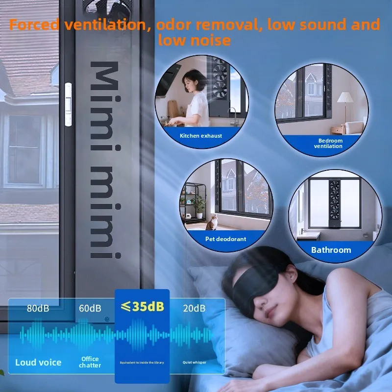 No Punching Window Exhaust Fan Exhaust Exhaust No Installation Ventilation Strong Silent Fresh Air Kitchen Window