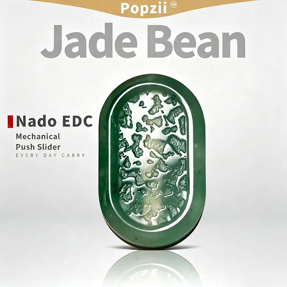 Nado EDC Jade Bean African Emerald Mini Fidget Slider Stress Relief Toy Fidget Toys For Adults Original Designs