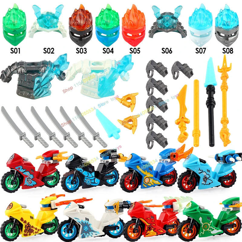 Anime Cartoon MOC motorcycle Bricks Mini Assemble Model Doll Action Figures Building Blocks Toy Birthday Gifts