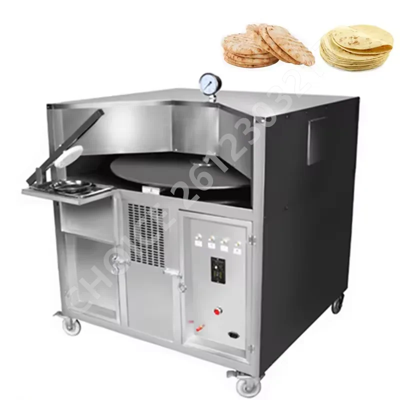 

220V Commercial Rotating Flat Naan Bake Making Electric Gas Tandoor Lebanese Chapati Arabic Roti Pita Bread Oven