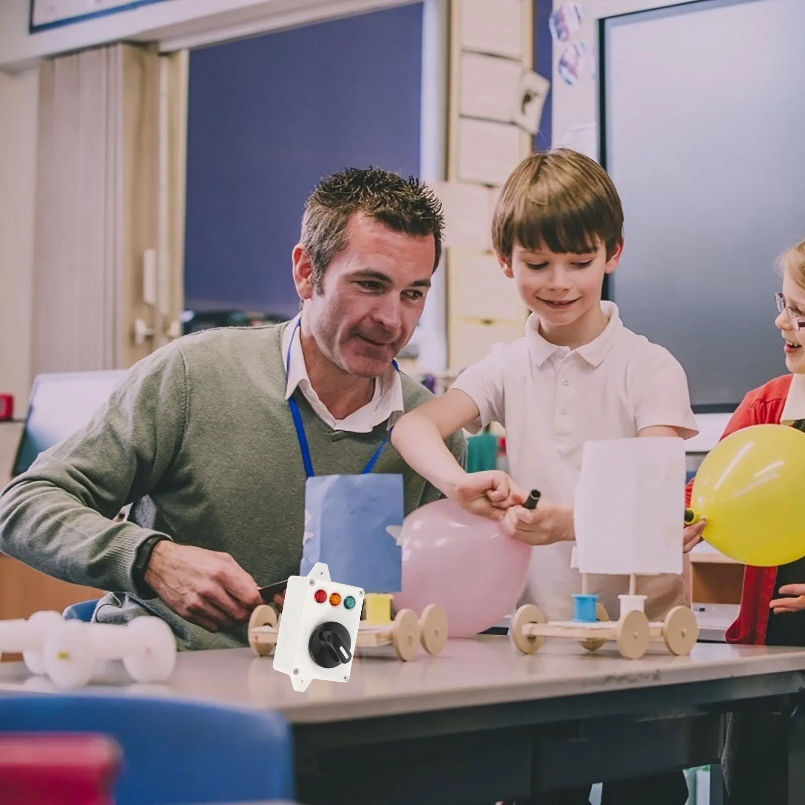 Set di 1 Pannello di Attività Rotante a 3 Colori per Bambini, Gioco Interattivo con Luci e Sensori, Metodo Montessori per lo Sviluppo della Motricità Fine