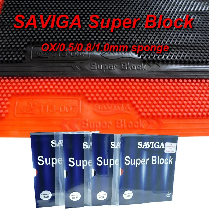 

Saviga Super Block OX Long Pips Table Tennis Rubber Super Defense Ping Pong Rubber with 0.5/0.8/1.0mm Sponge ITTF Approved