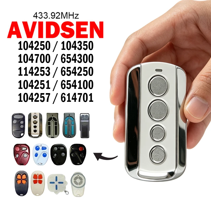AVIDSEN 114253 104257 Garage Door / Gate Remote Control Opener 433MHz for 104700 104350 104251 104250 654300 654250 654100