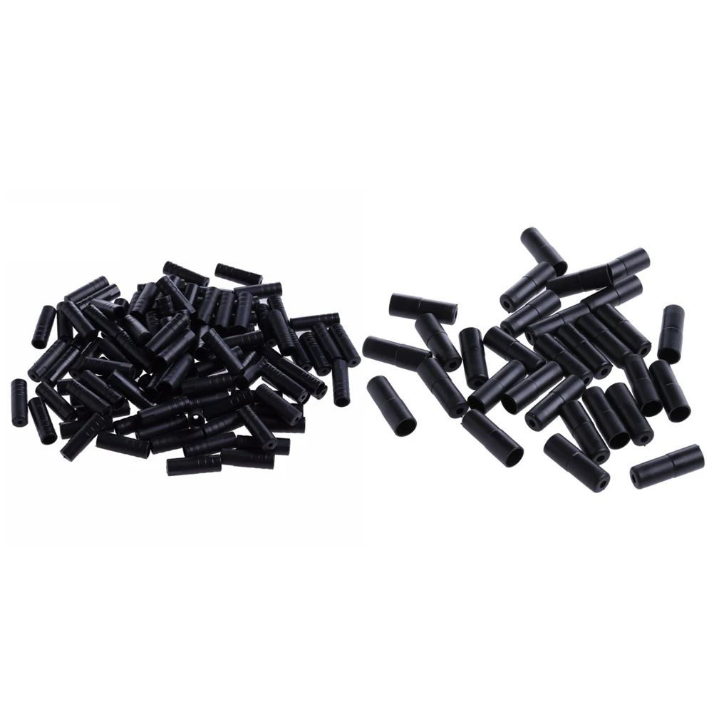 

200pcs Bike Brake Cable End Caps Tips Derailleur Wire Housing Anti-Fray Cable End For Mountain Road Bike Gears Brakes Black