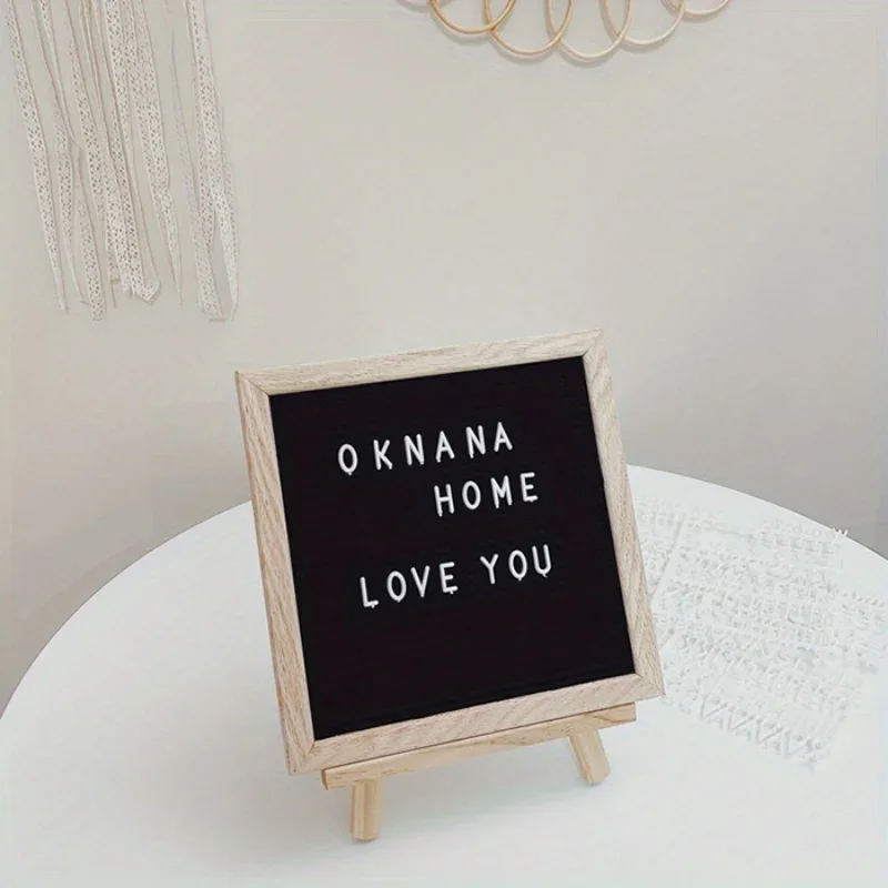 10x10 Inch Home Decor Felt Letter Board Convey Information Corkboard Oak Wood Message Boards Wall Decoration 460 Letters