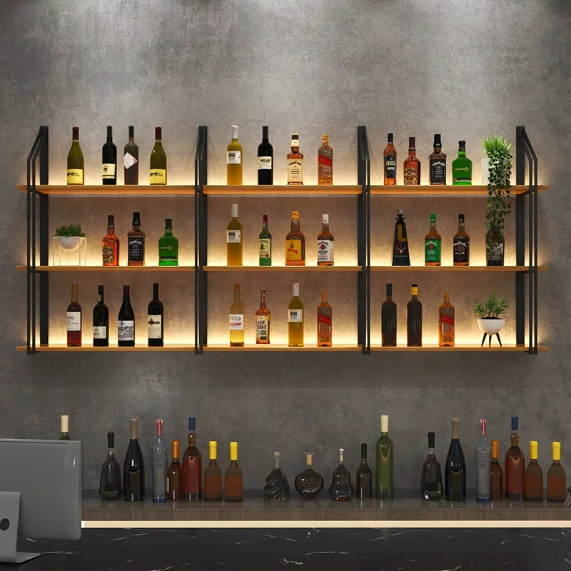 #@Customized wine rack, wall display stand, restaurant music stand, beverage and drink rack, modern decorative display stand