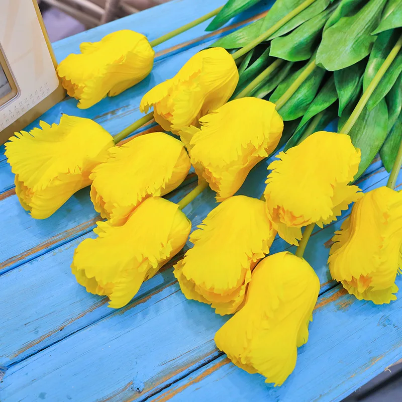 5 Stück feuchtigkeitsspendende große Tulpen, künstliche Blumen mit echter Haptik, Hochzeitsdekoration, Tulpen, Wohnaccessoires, Party-Tischdekoration, Blumen. – Detail 8